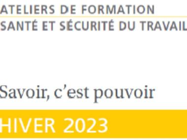 Dépliant de formation Santé et sécurité du travail - Hiver 2023