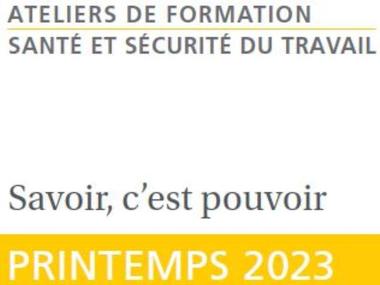Dépliant de formation Santé et sécurité du travail - Printemps 2023