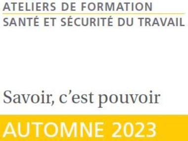 Dépliant de formation Santé et sécurité du travail - Automne 2023