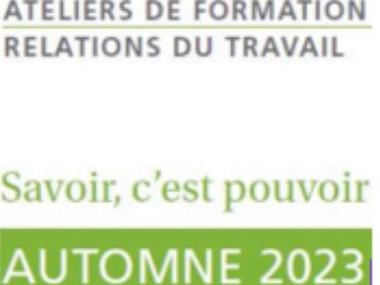 Dépliant de formation Relations du travail - Automne 2023