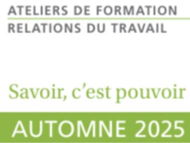 Dépliant de formation Relations du travail - Automne 2025