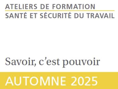 Dépliant de formation Santé et sécurité du travail - Automne 2025