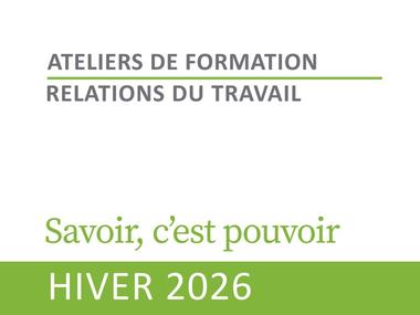 Dépliant de formation Relations du travail - Hiver 2026